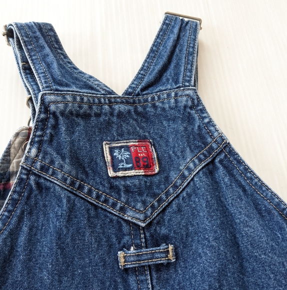 CHILDREN'S PLACE toddler boy plaid lined bib Overalls Shortalls - Picture 7 of 10